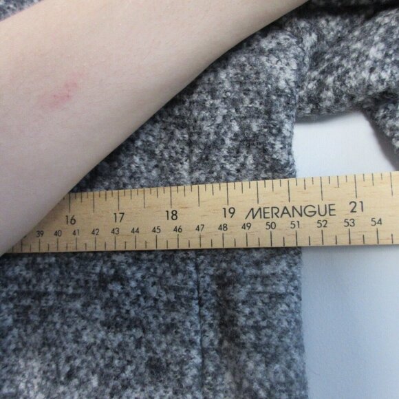 Club Monaco Zip Up Coat Jacket Women M Grey Italian Wool Alpaca Long Casual 1066 - Picture 11 of 14